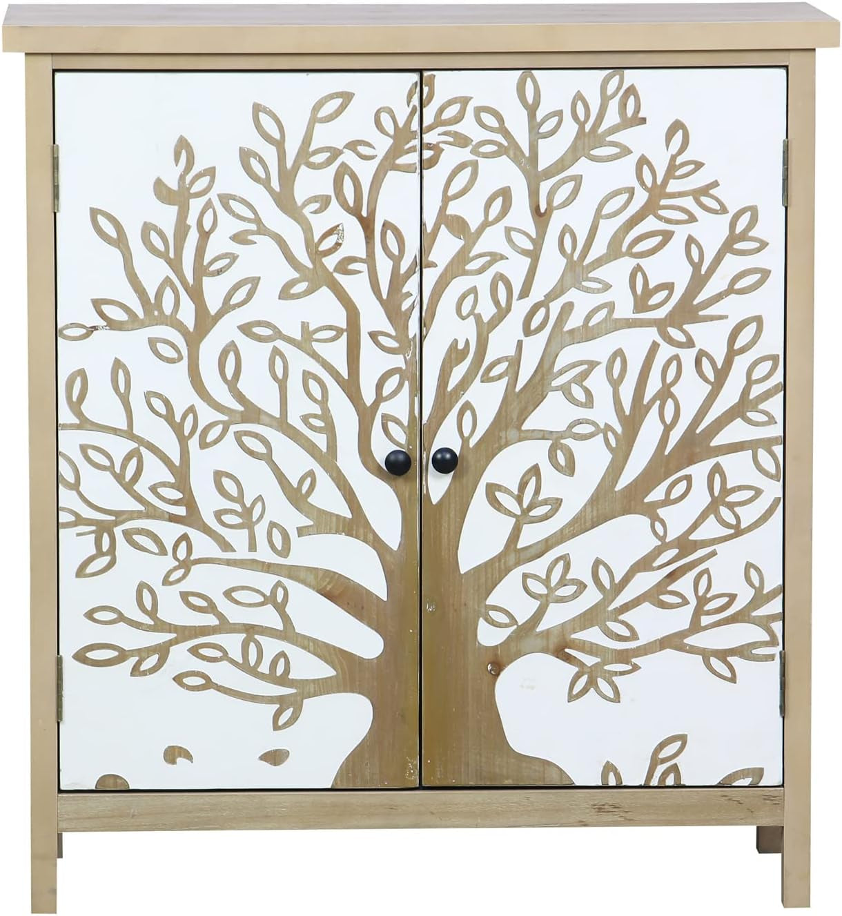 ELONG HOME Accent Cabinet with Doors, Accent Cabinets for Living Room with 2 Tier Shelves