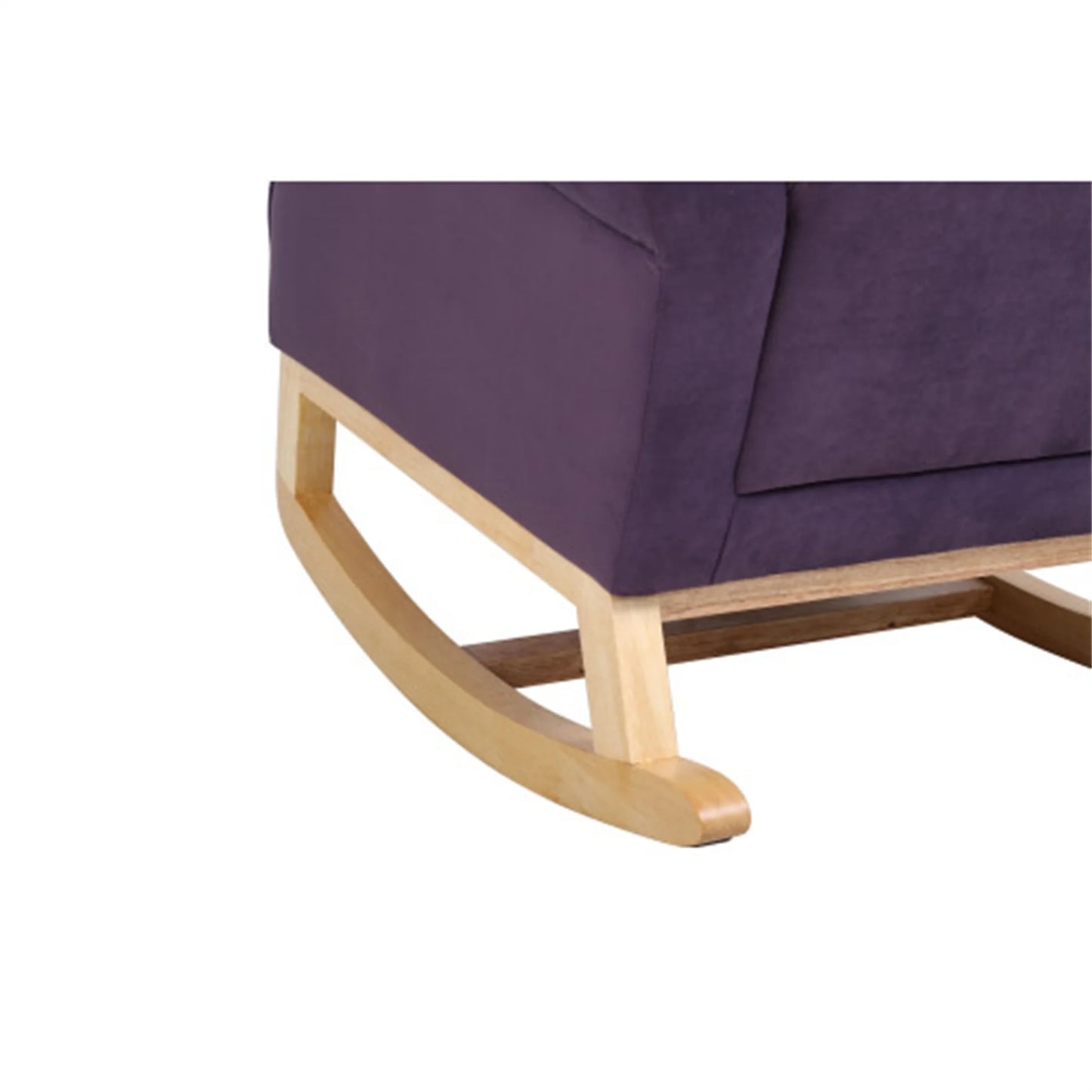 Living Room Rocking Chair, Modern Velvet Upholstered Accent Rocker Chair with Padded Seat and Wood Legs, High Back Glider Rocking Arm Chair for Nursery Baby Room Bedroom Playroom, Lavender Purple