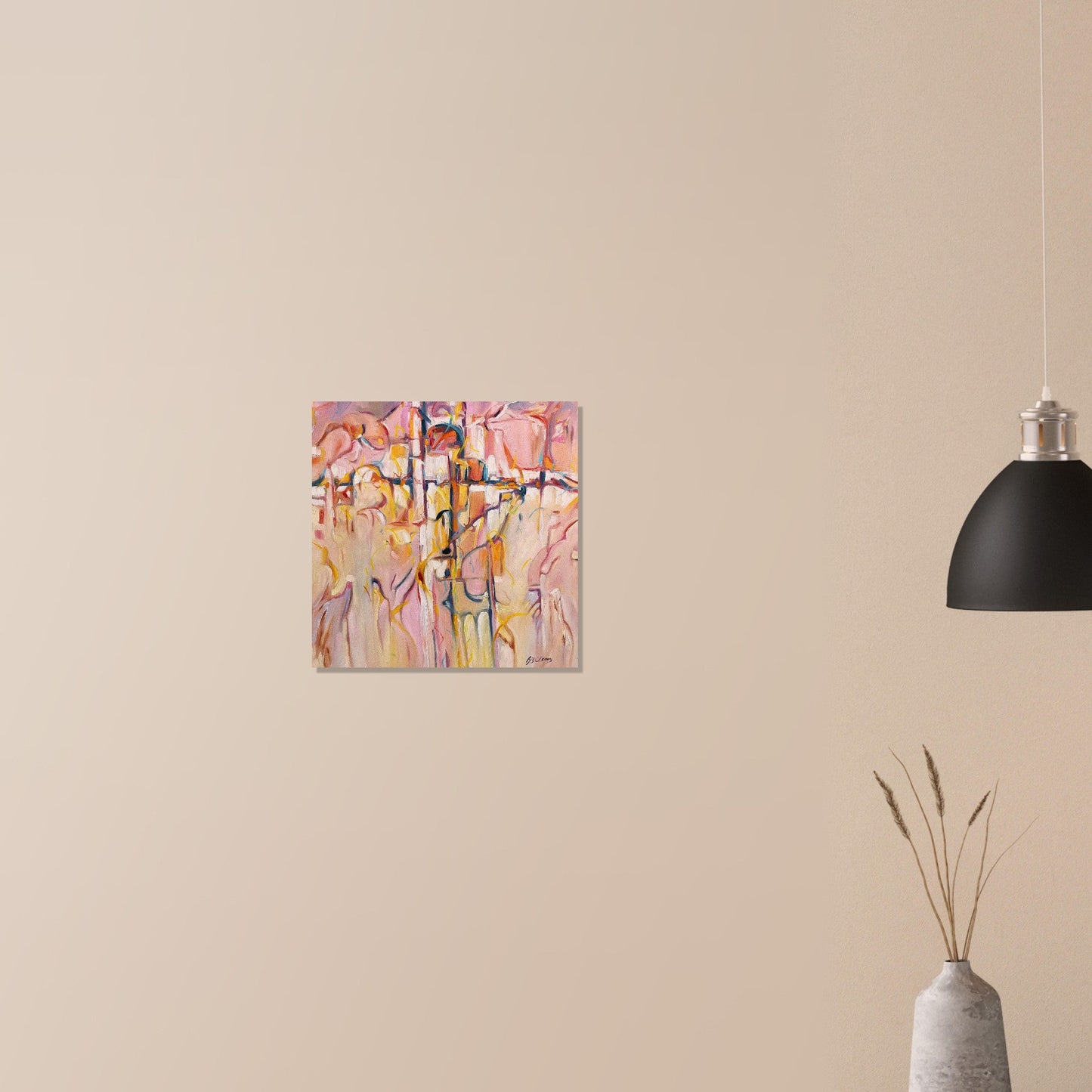 'Abstract Pueblo' Abstract I 16x16 Museum-Quality Matte Paper Poster | Original Artwork by American Artist Barbara Cleary