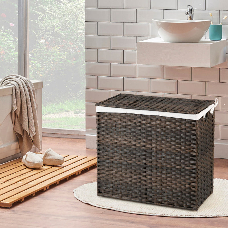 10L 3-Section Laundry Hamper with Liner Bag and Handle