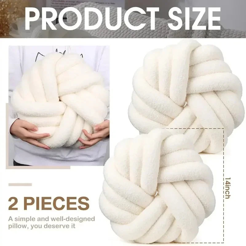 Cushions Living Room Car Decorations Solid Color Decorative Pillows Sofas Bedroom Blankets Knotted Pillows Soft Handmade Chair