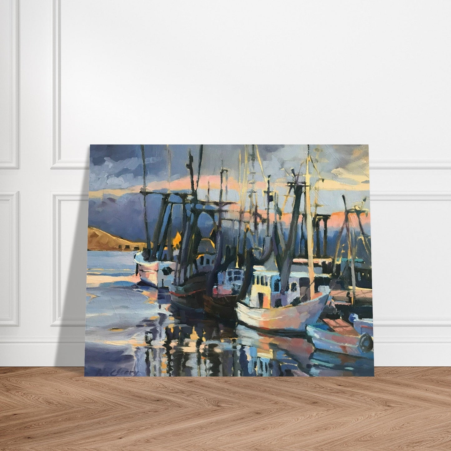 'Midnight Fleet' Coastal I 16x20 Museum-Quality Matte Paper Poster | Original Artwork by American Artist Barbara Cleary