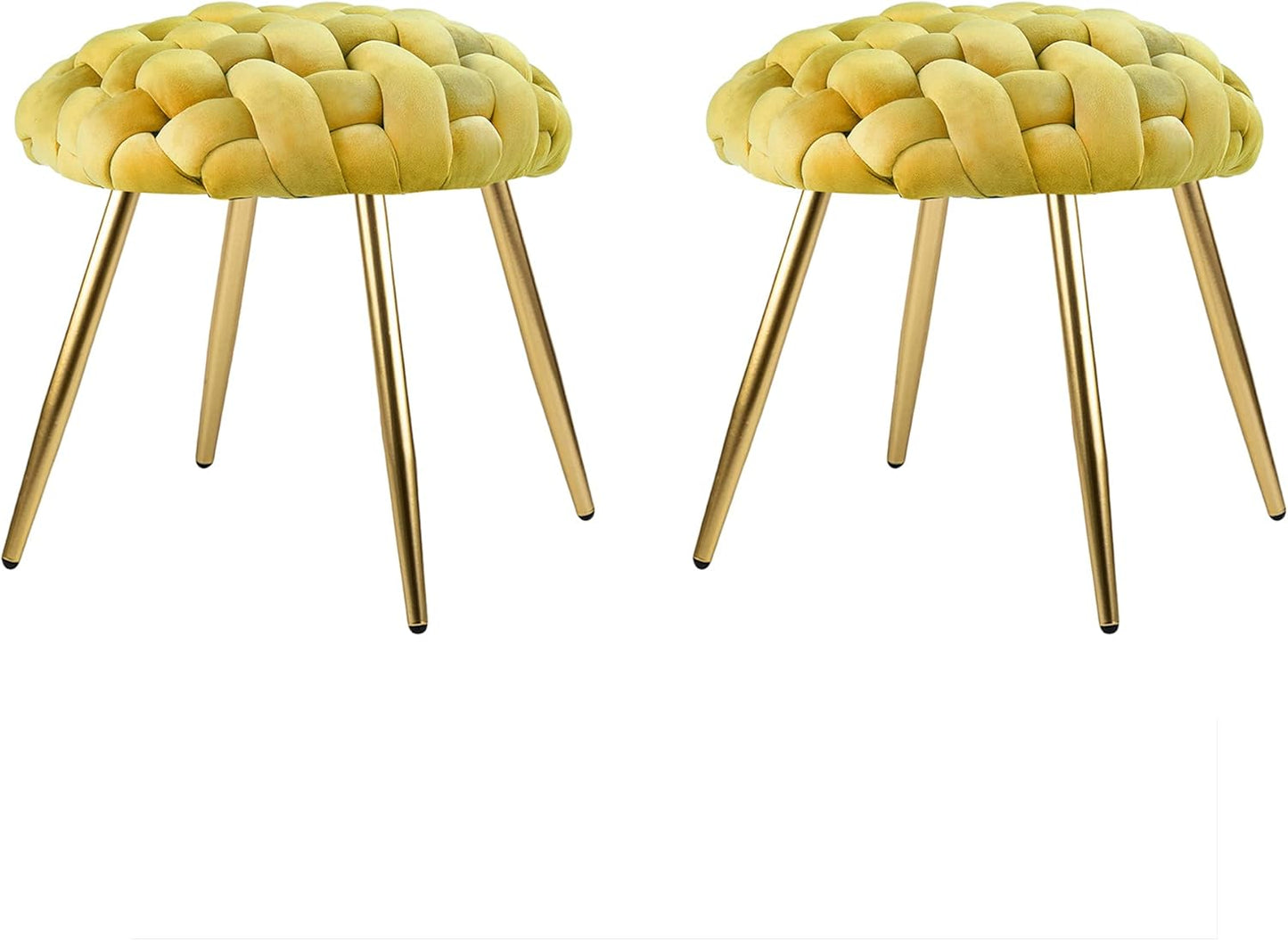 GIA Home Furniture Series Velvet Cross Woven Accent Stool, Chartreuse, Qty of 1
