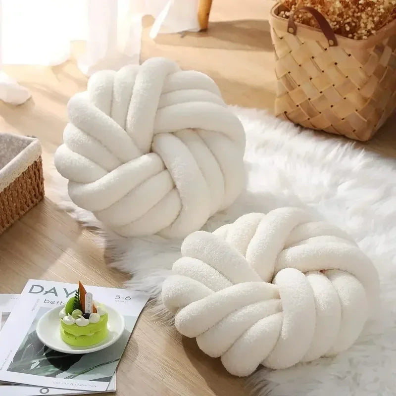 Cushions Living Room Car Decorations Solid Color Decorative Pillows Sofas Bedroom Blankets Knotted Pillows Soft Handmade Chair