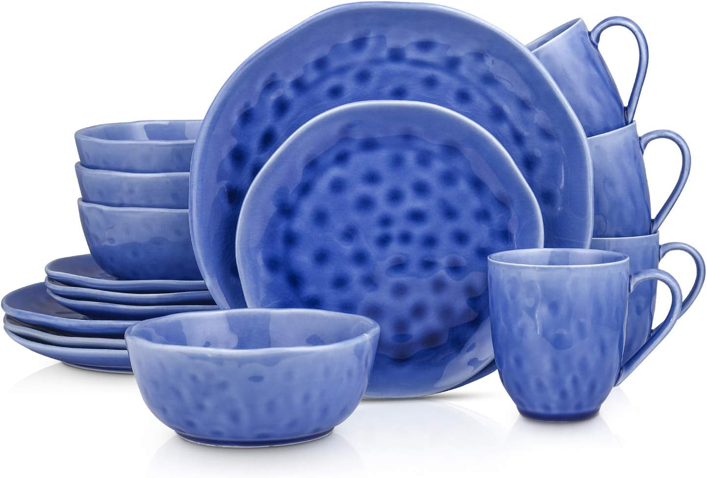 Stone Lain Constance 16-Piece Dinnerware Set Porcelain, Blue