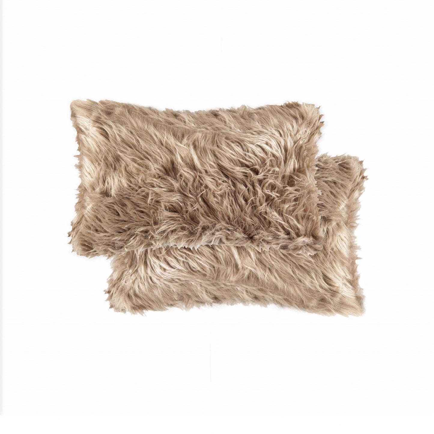 Jade Tan Faux Fur Pillow 2 Pack