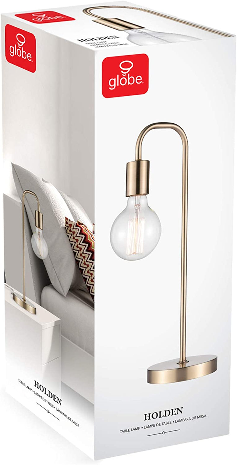 Globe Electric 67433 18" Table Lamp, Matte Brass, Table Lamp for Living Room, Home Décor, Lamps for Bedrooms, Room Décor, Nightstand, Home Improvement, Reading Lamp, E26 Base Socket, Home Décor
