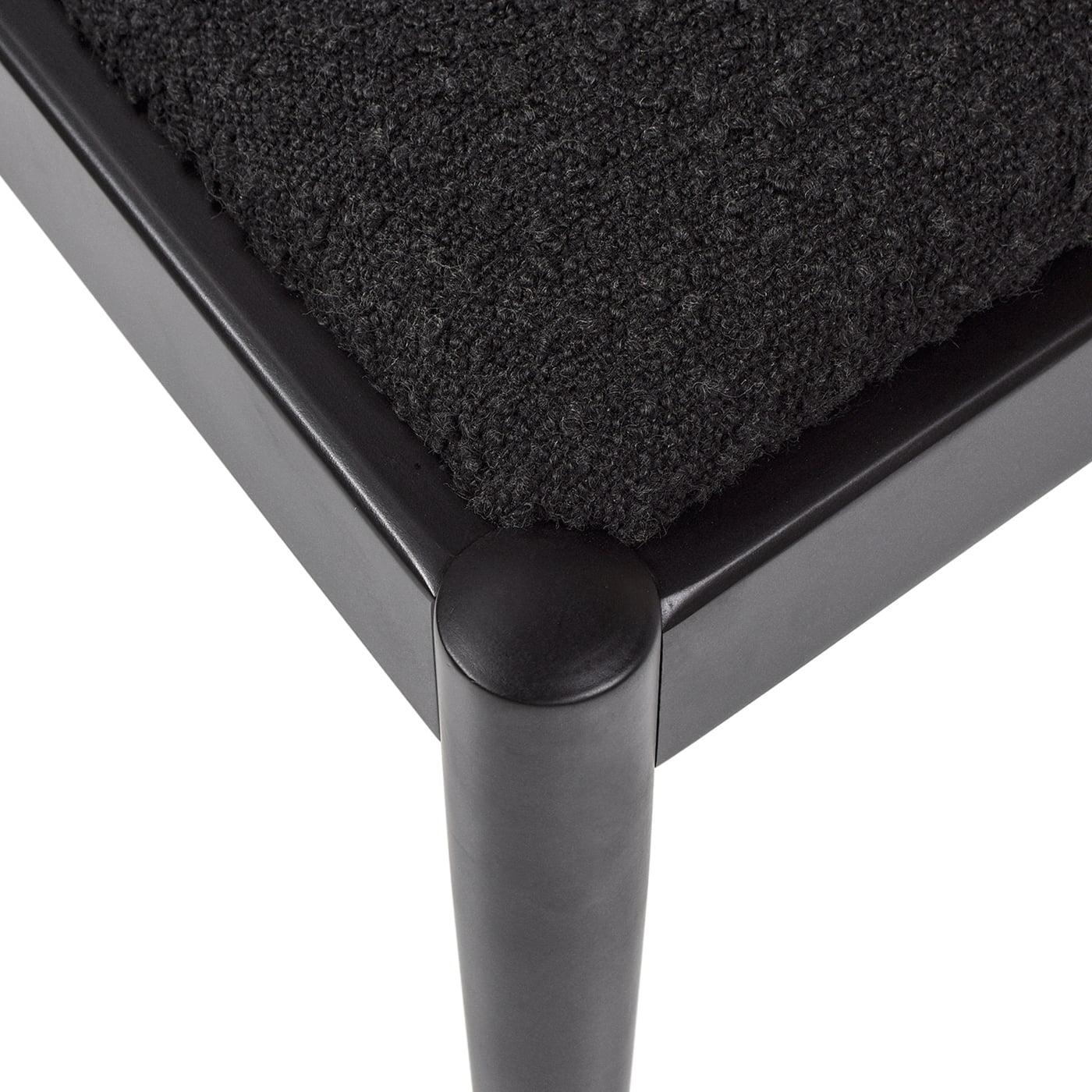 Panama 18.5" Curved Resin Cane Rattan Side Dining Chair, Set of 2, Ebony Black Boucle