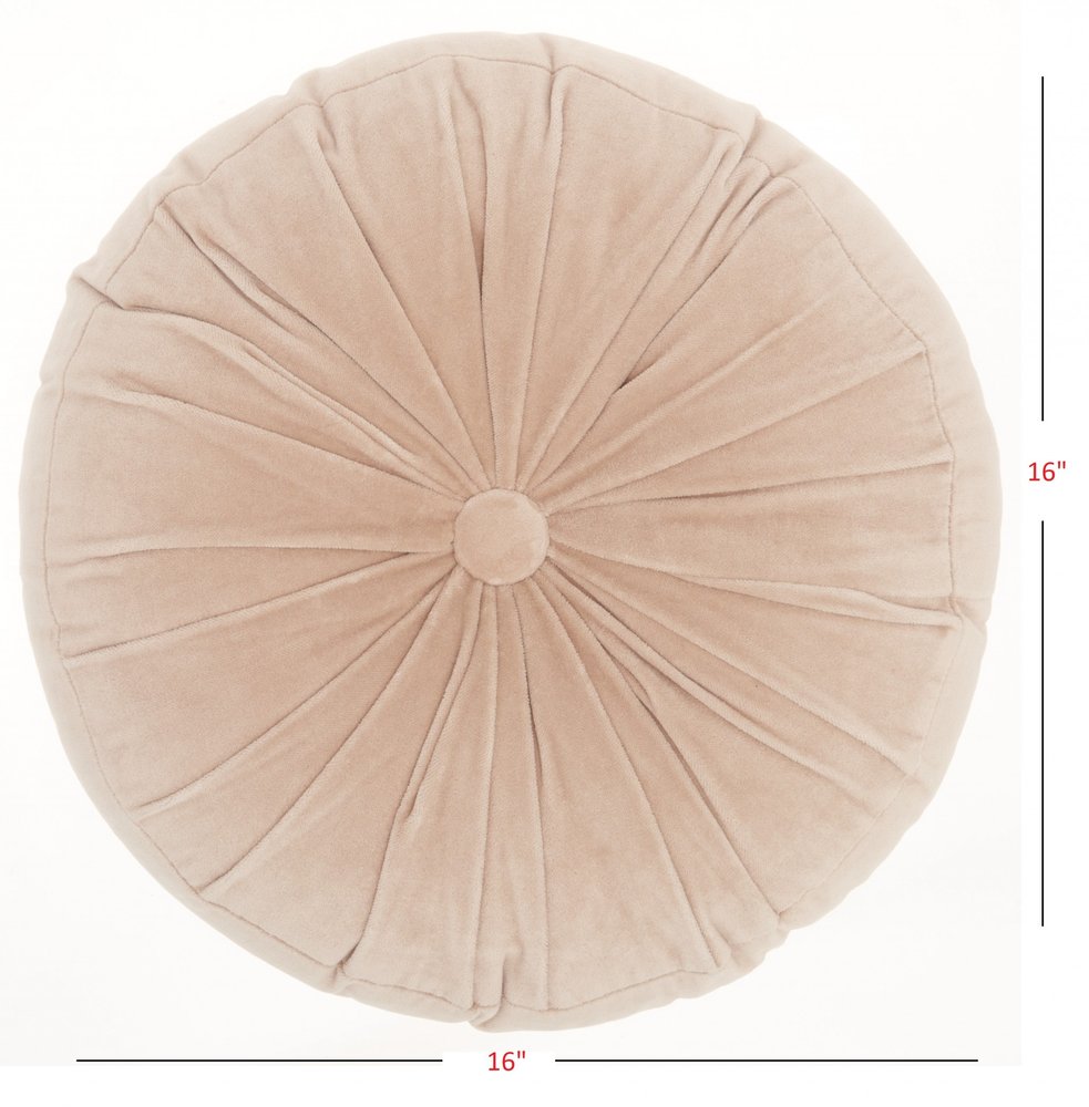16" X 16" Light Pink Round Velvet