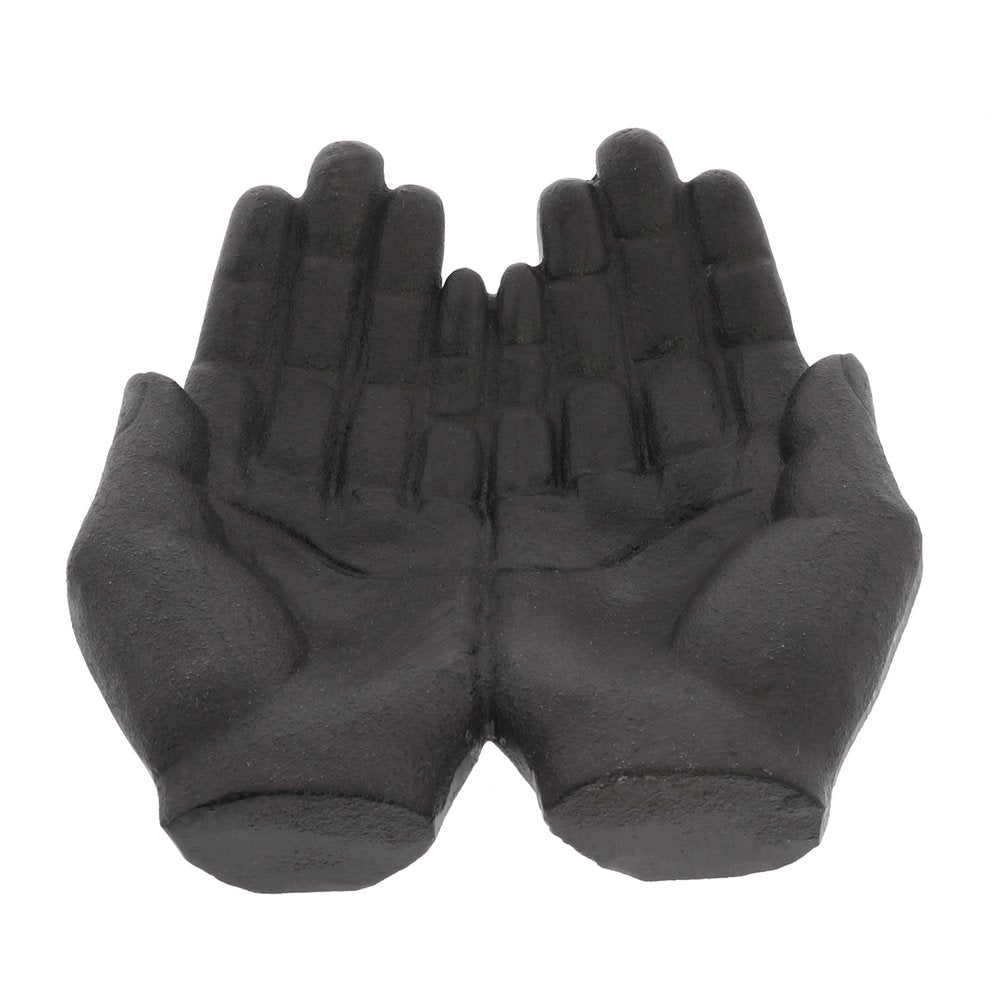 7" Black Modern Open Hands Tabletop Sculpture