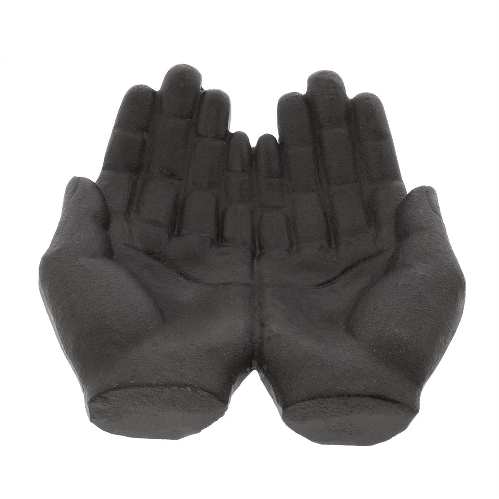 7" Black Modern Open Hands Tabletop Sculpture