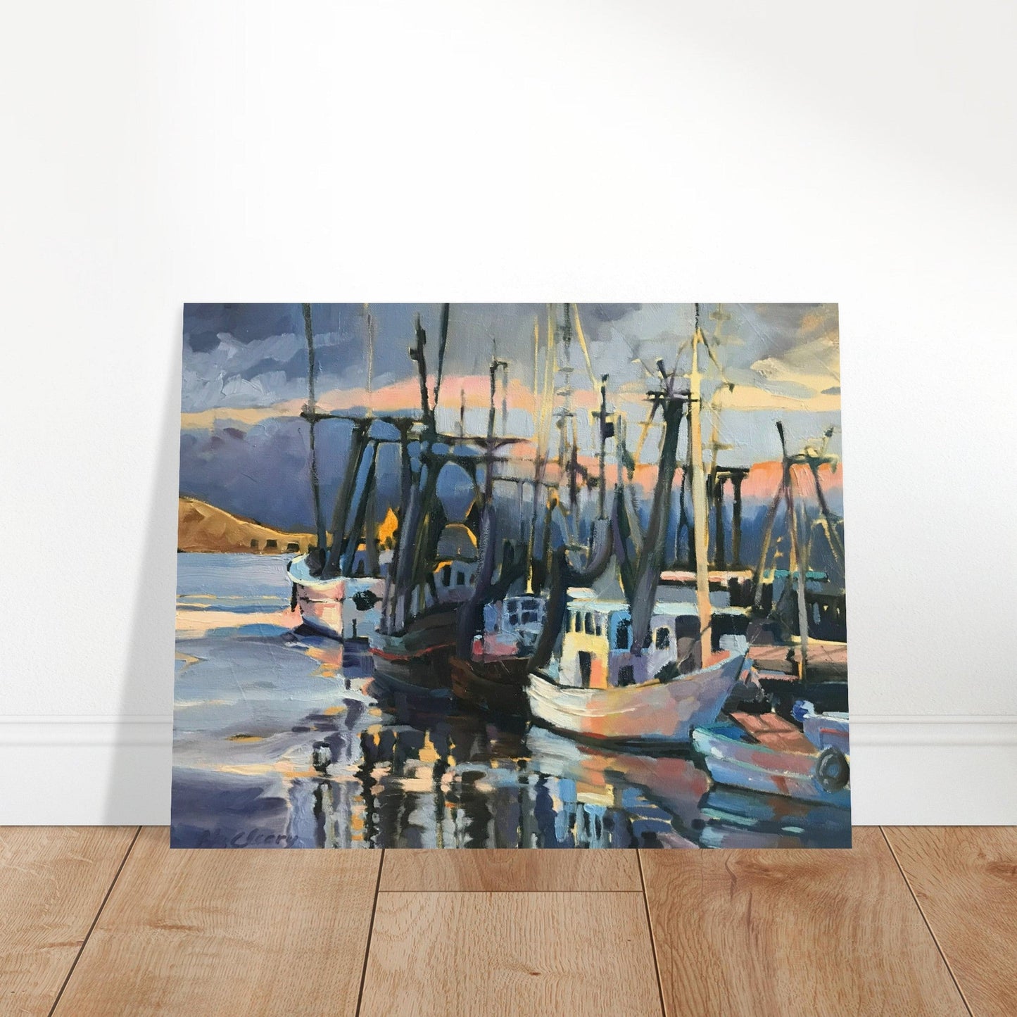 'Midnight Fleet' Coastal I 16x20 Museum-Quality Matte Paper Poster | Original Artwork by American Artist Barbara Cleary