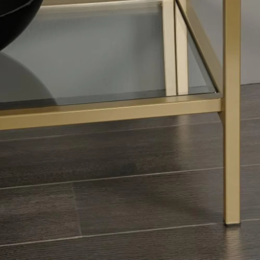 International Lux Book Shelf Satin Gold Finish Freight Free Bookshelf Living Room Furniture Home
