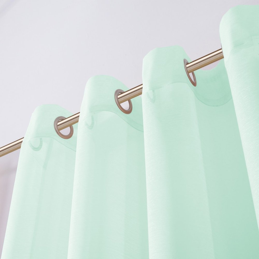 Set of Two 84" Aqua Solid Modern Window Panels