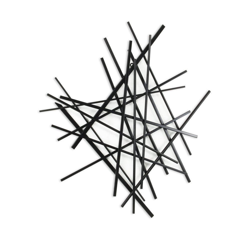 29" X 27" Black Metal Novelty Abstract Hanging Dimensional Sculpture