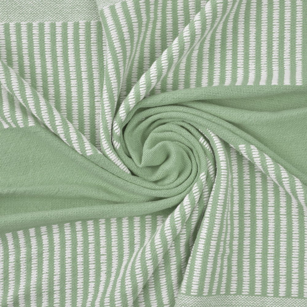50" X 60" Yellow Woven Cotton Striped Throw Blanket with Tassels
