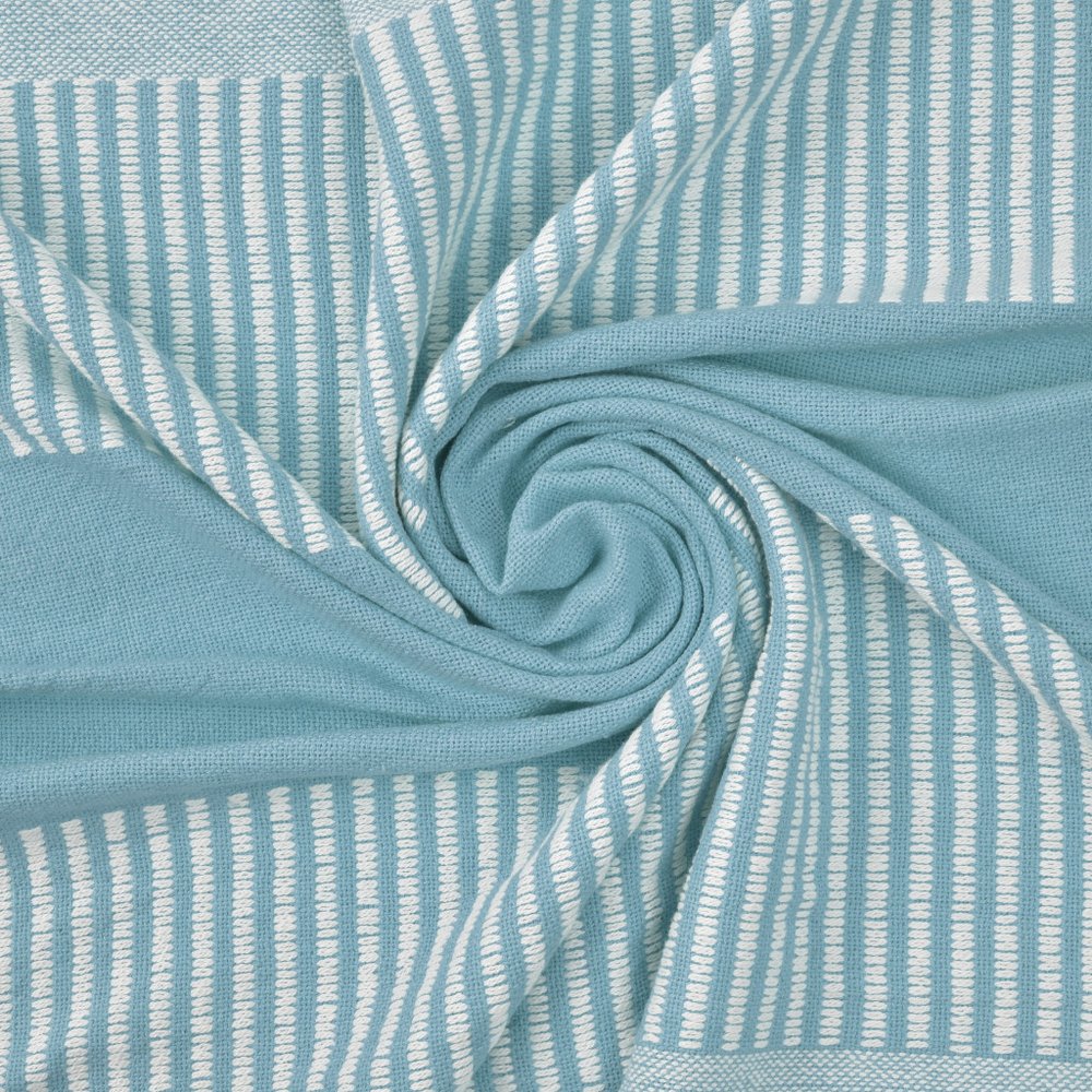 50" X 60" Yellow Woven Cotton Striped Throw Blanket with Tassels