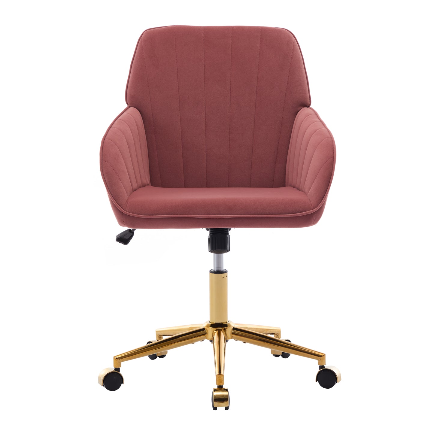TY Ergonomic Swivel Office Chair, Comfortable Velvet Backrest Seat, Rose Red, Adjustable for Home and Bedroom