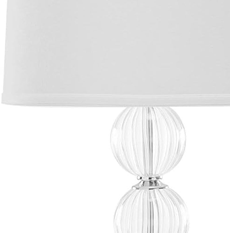 SAFAVIEH Lighting Collection Amanda Modern Crystal Stacked Globe 30-Inch Bedroom Living Room Home Office Desk Nightstand Table Lamp Set of 2 (LED Bulbs Included)