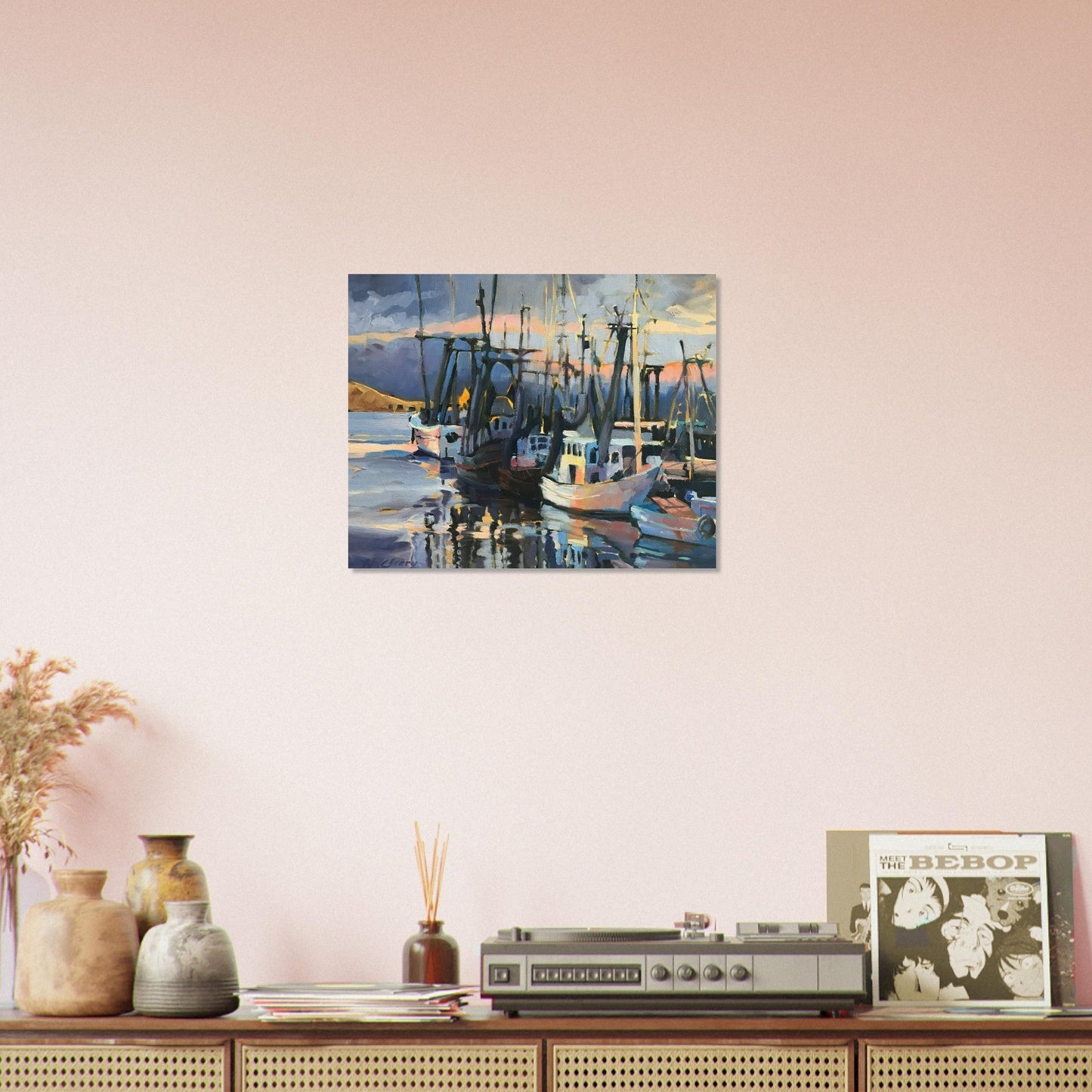 'Midnight Fleet' Coastal I 16x20 Museum-Quality Matte Paper Poster | Original Artwork by American Artist Barbara Cleary