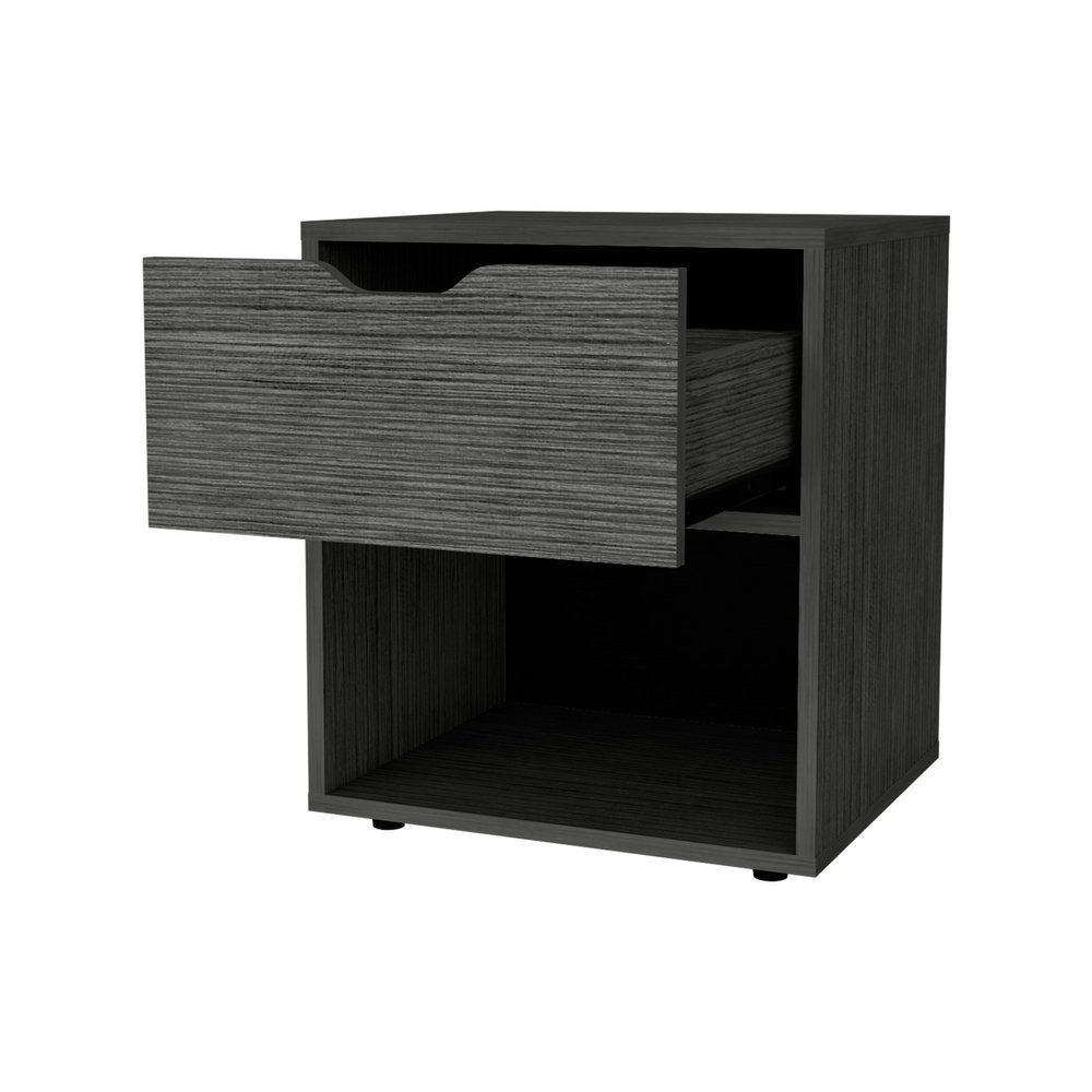 20" Gray Wood One Drawer Nightstand