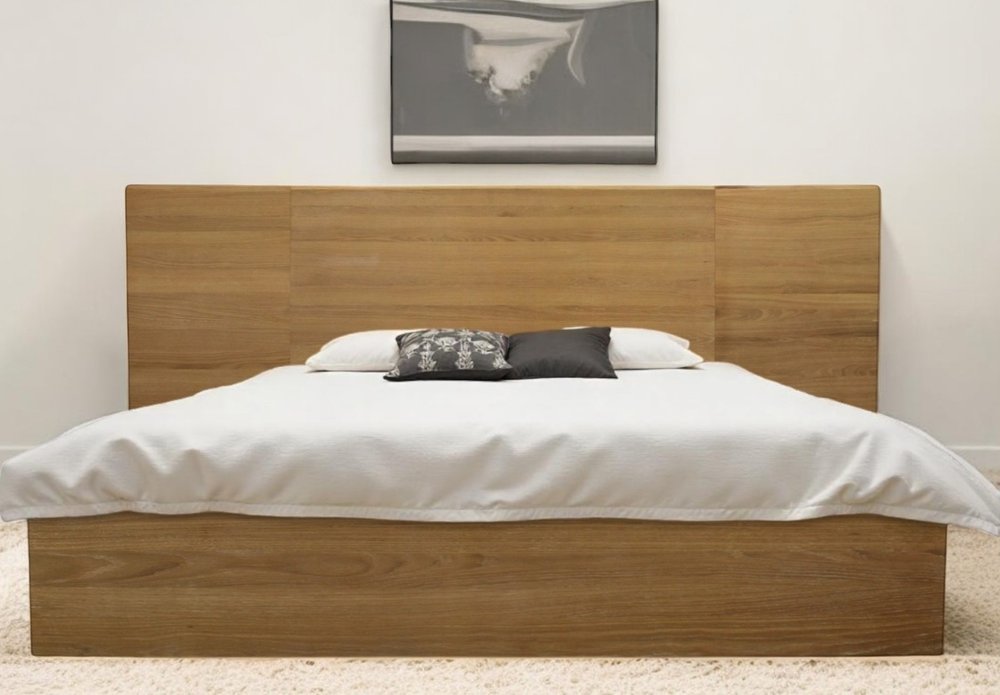 Natural Wood King Bed Frame