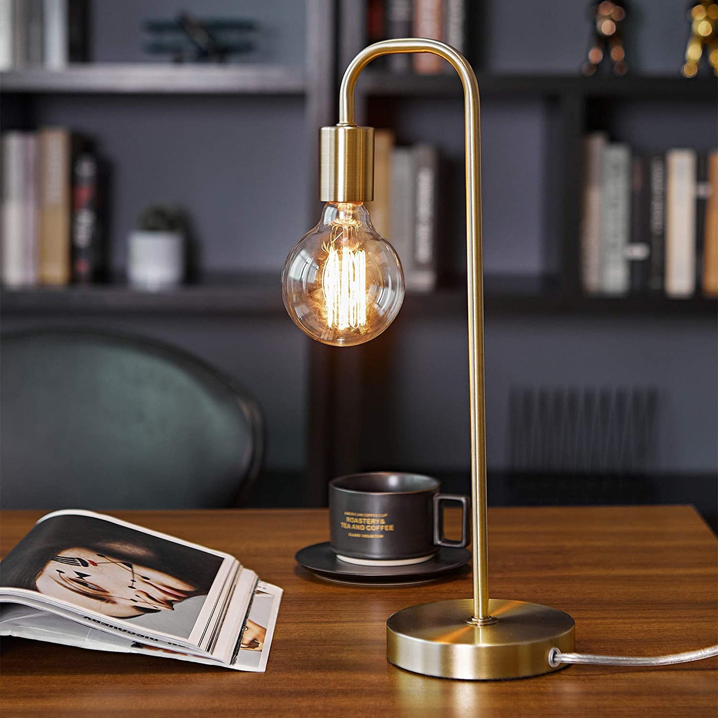 Globe Electric 67433 18" Table Lamp, Matte Brass, Table Lamp for Living Room, Home Décor, Lamps for Bedrooms, Room Décor, Nightstand, Home Improvement, Reading Lamp, E26 Base Socket, Home Décor
