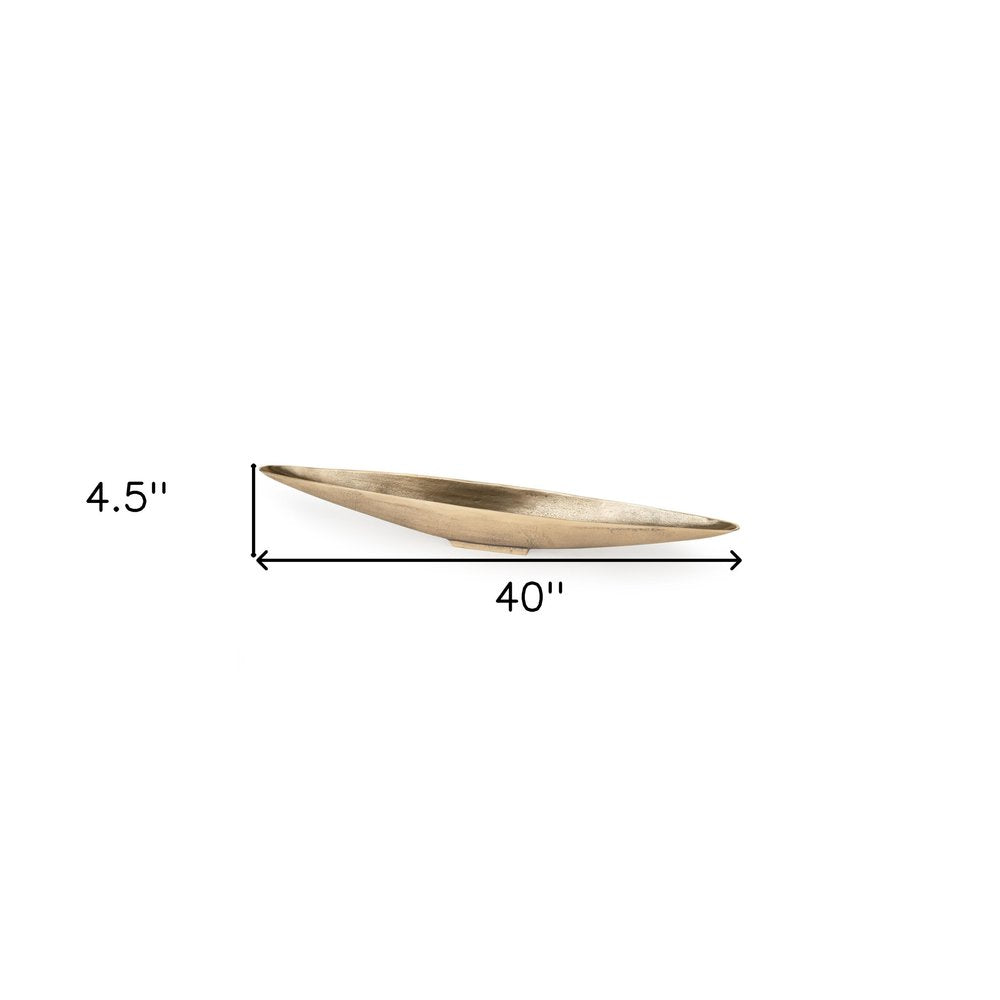 40" Gold Boat Metal Vanity Tray