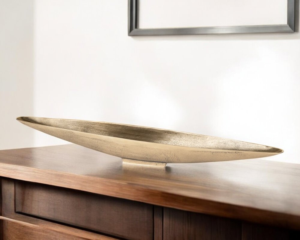 40" Gold Boat Metal Vanity Tray