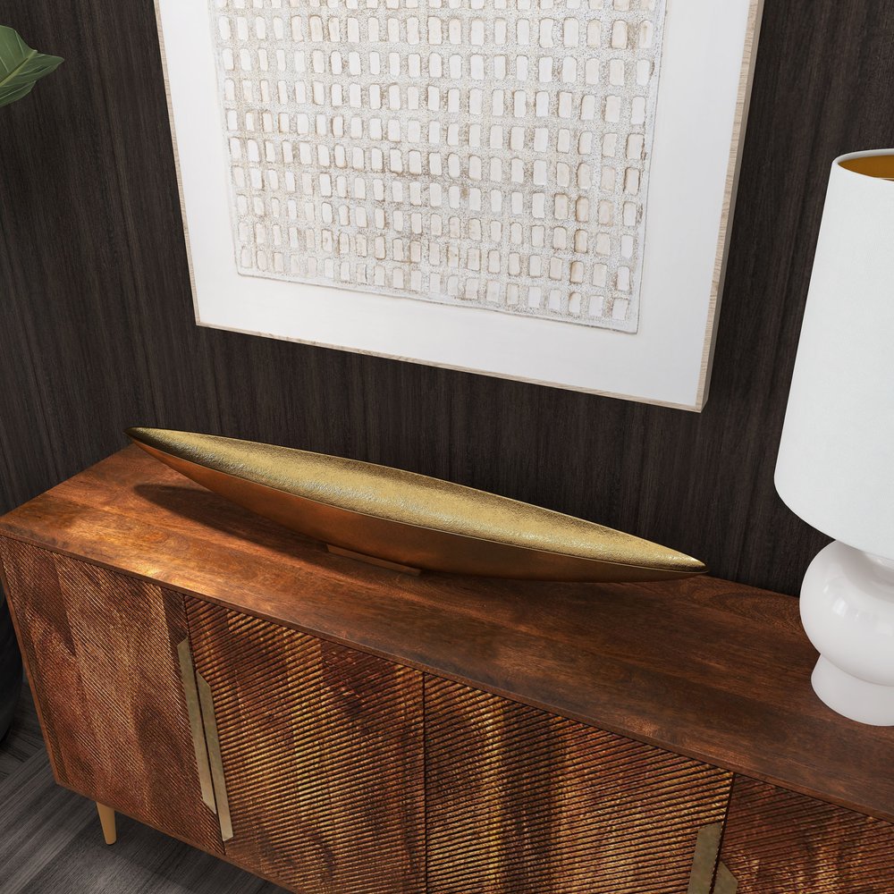40" Gold Boat Metal Vanity Tray