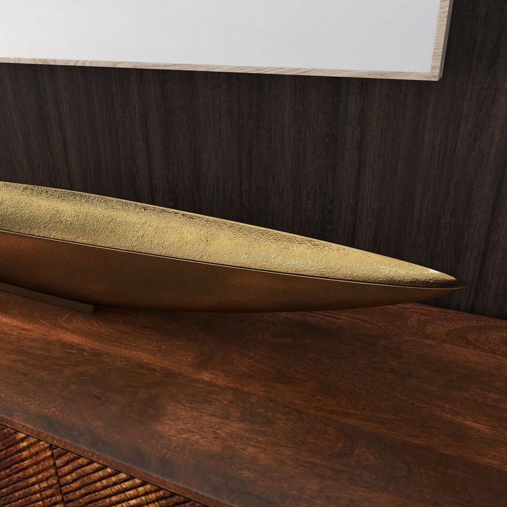 40" Gold Boat Metal Vanity Tray