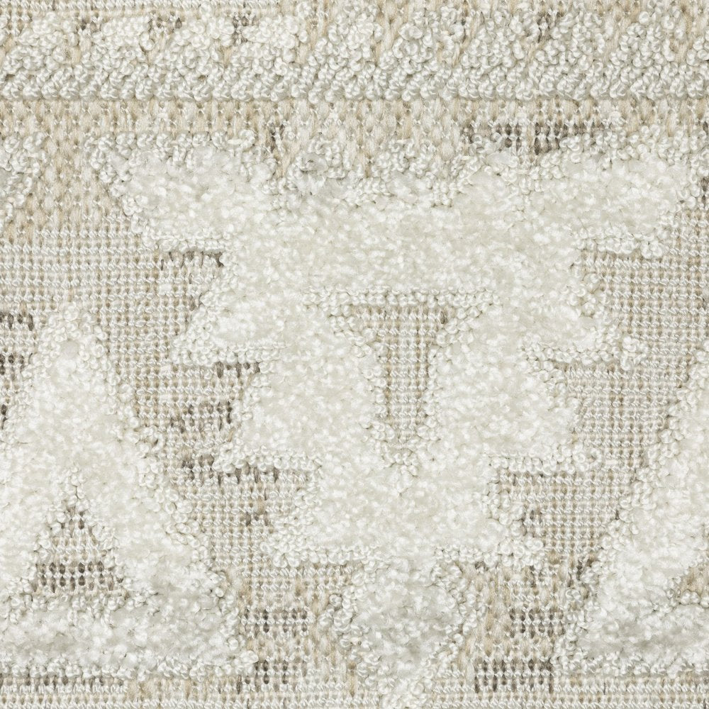 5' X 8' Beige And Ivory Tribal Area Rug
