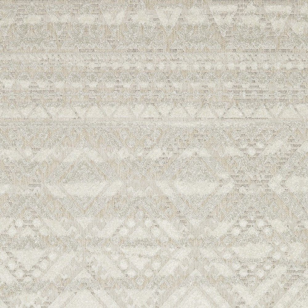 5' X 8' Beige And Ivory Tribal Area Rug