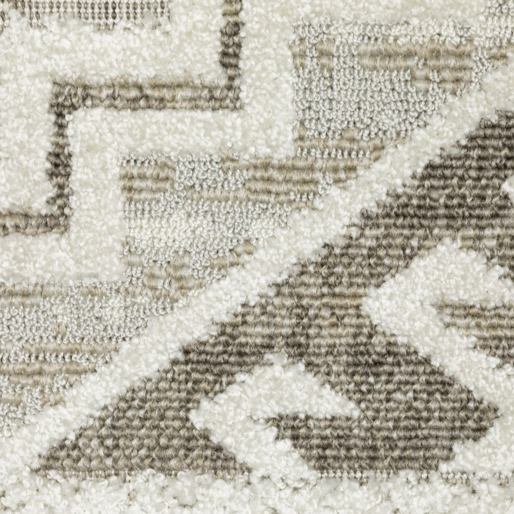8' X 11' Beige And Brown Tribal Area Rug