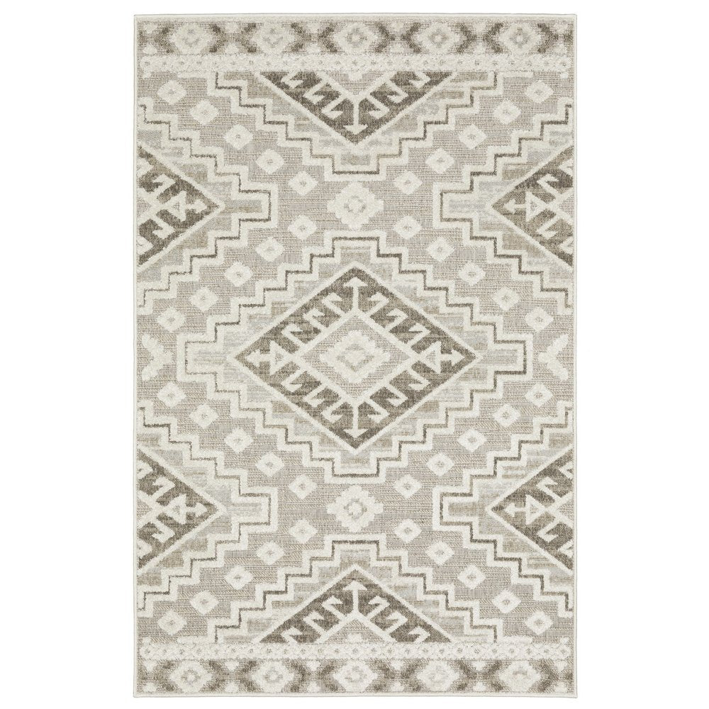 8' X 11' Beige And Brown Tribal Area Rug