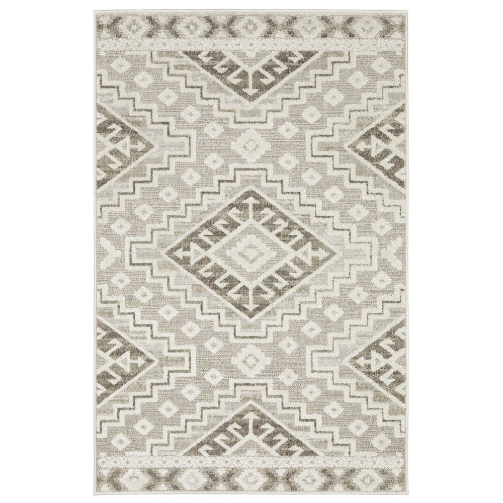 8' X 11' Beige And Brown Tribal Area Rug