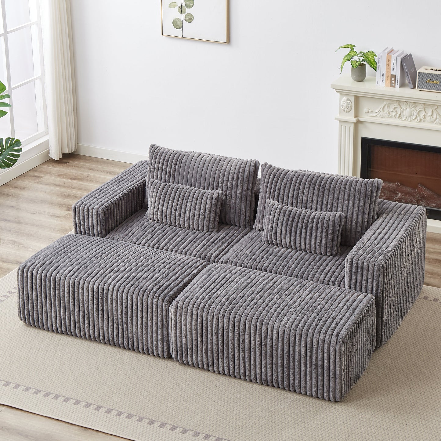 Sectional Lounge Sofa, No Assembly Required, Modern Living Room Seating Solution