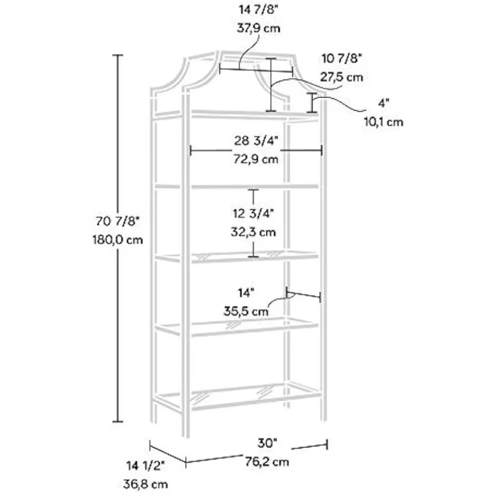 International Lux Book Shelf Satin Gold Finish Freight Free Bookshelf Living Room Furniture Home