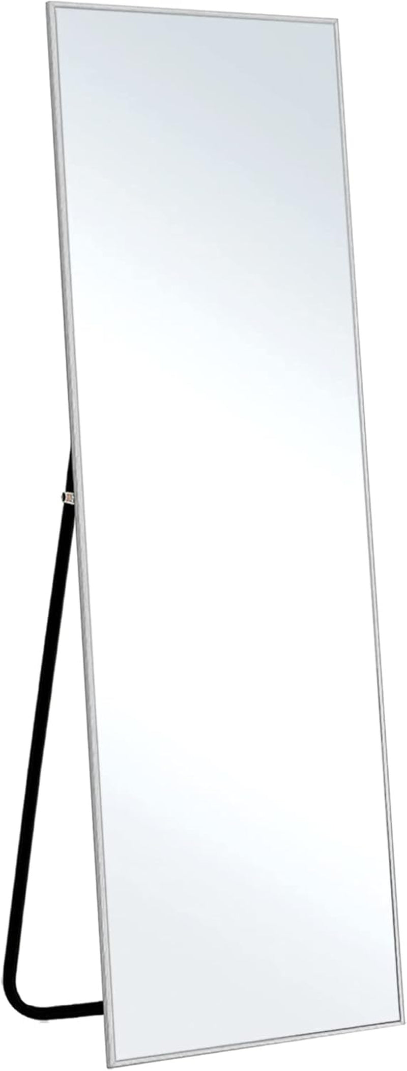 KIAYACI Arched Floor Mirror Wood Frame Wall Mounted Mirror Distressed Style Wide Frame Dressing Make up Mirror for Bathroom/Bedroom/Living Room/Dining Room/Entry/Farmhouse (Light Gray, 64" X 21")…