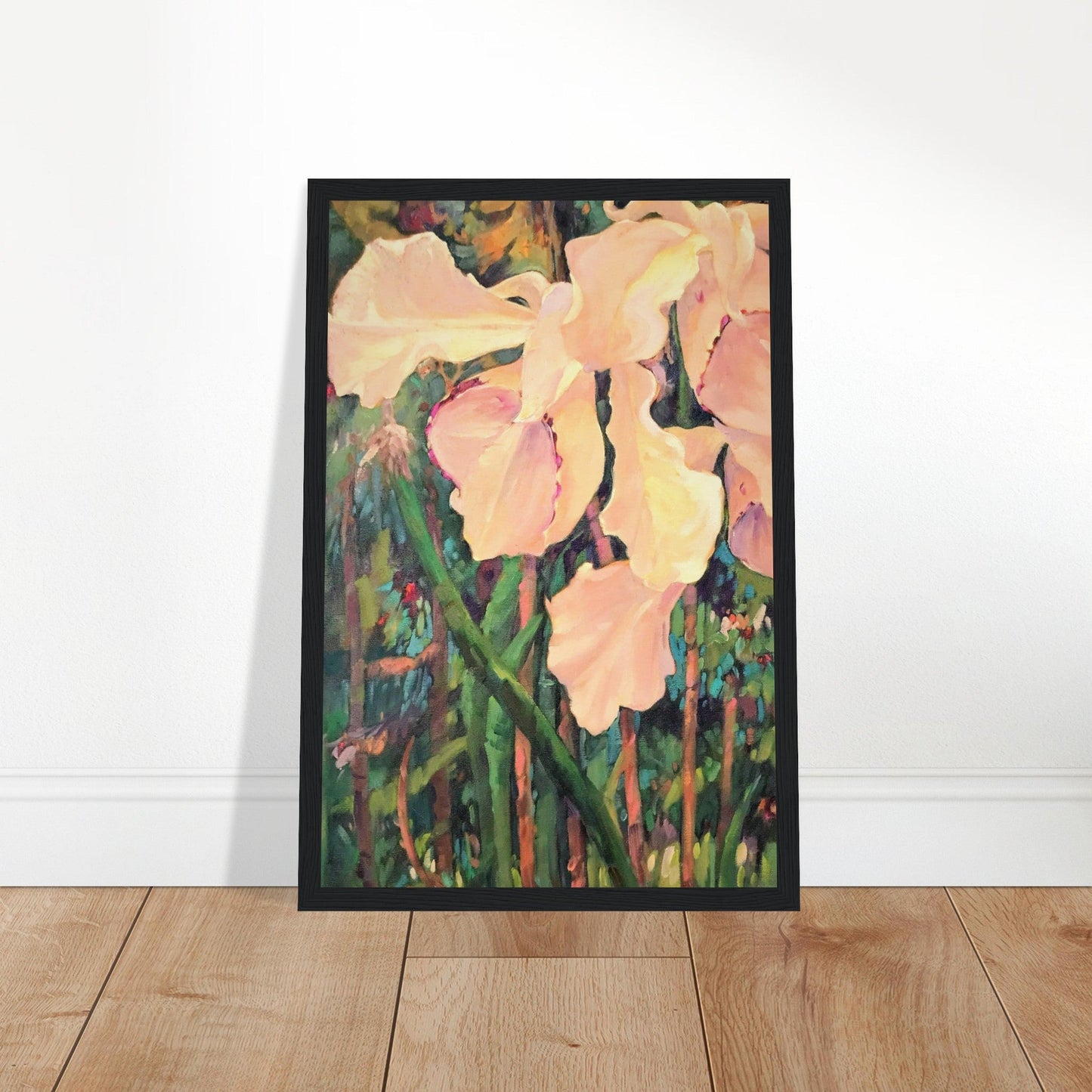 'Pink Orchid’ Floral | 12x18 inch Wooden Framed Art Print | Original Artwork by American Artist Barbara Cleary