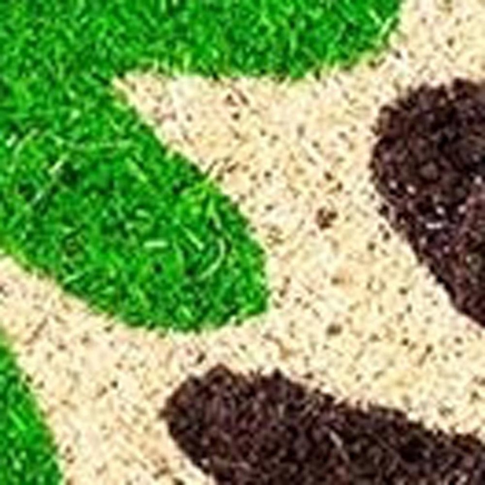 17" X 29" Natural Blue Green And Orange Floral Outdoor Coir Door Mat