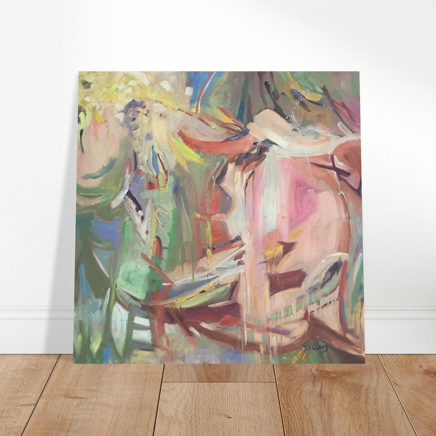 'All Seasons' Abstract I 16x16 Museum-Quality Matte Paper Poster | Original Artwork by American Artist Barbara Cleary