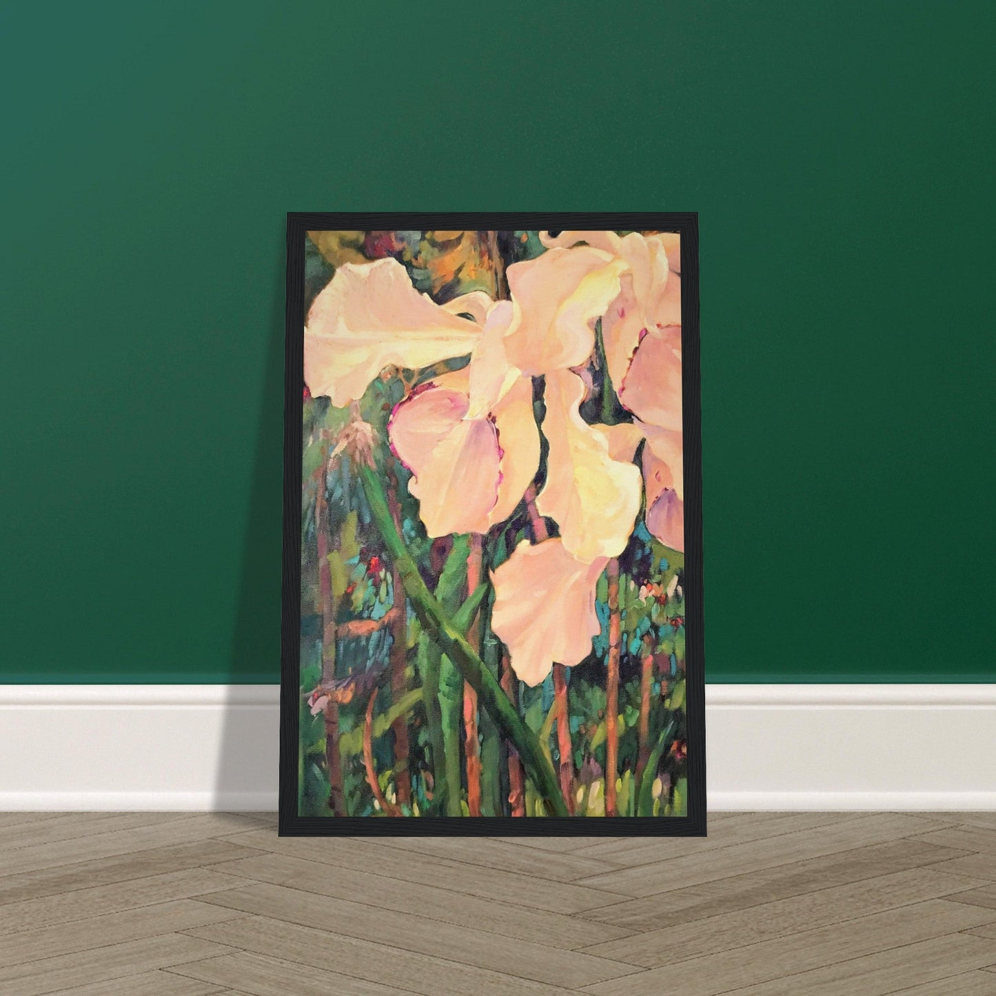 'Pink Orchid’ Floral | 12x18 inch Wooden Framed Art Print | Original Artwork by American Artist Barbara Cleary