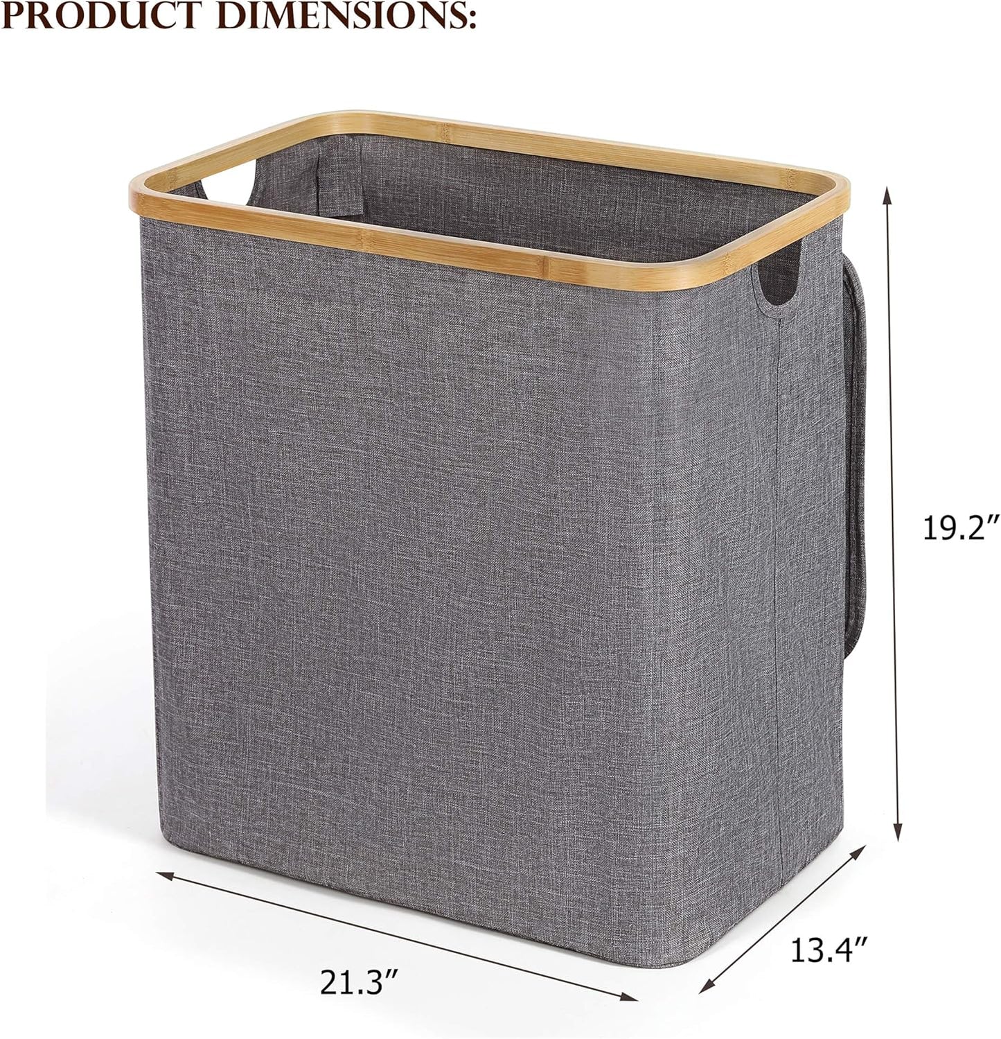 HYNAWIN 90L Laundry Hamper with Lid Large Bamboo Laundry Basket Dirty Clothes Collapsible Laundry Hamper for Bedroom, Laundry Room, Closet, Bathroom, College Dorm
