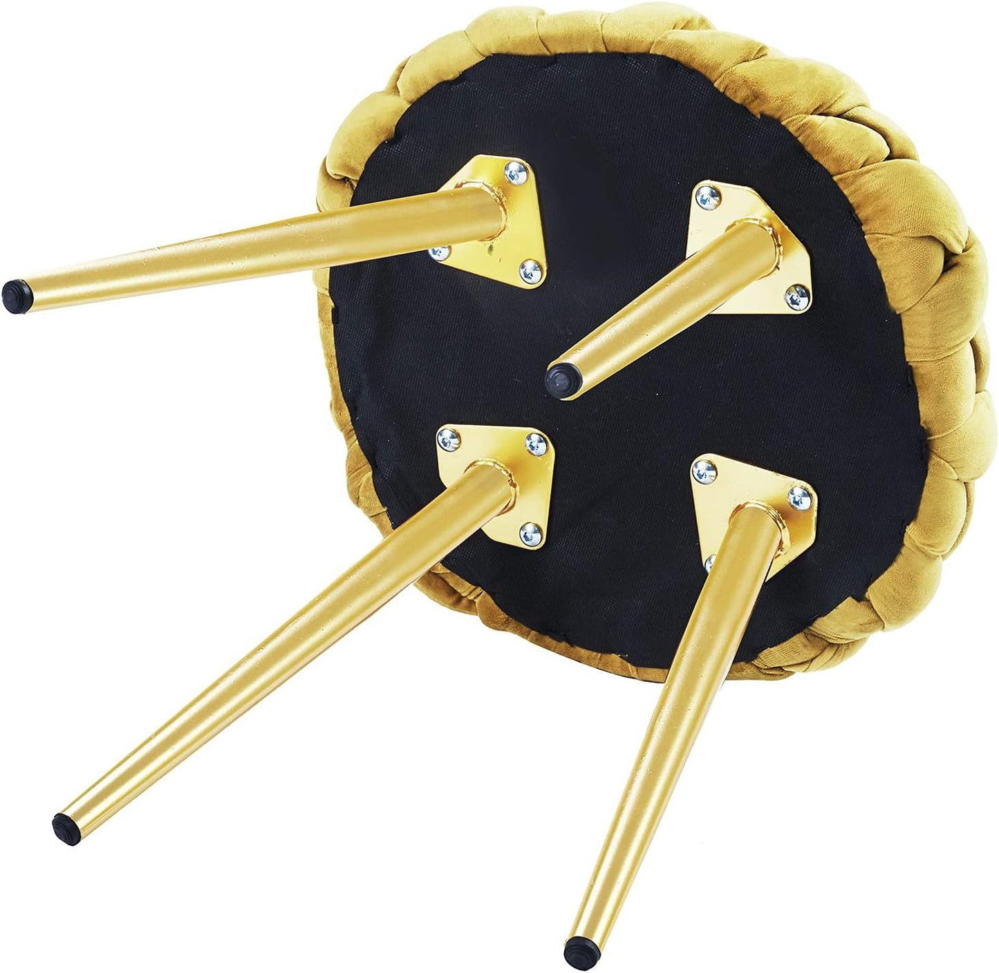 GIA Home Furniture Series Velvet Cross Woven Accent Stool, Chartreuse, Qty of 1