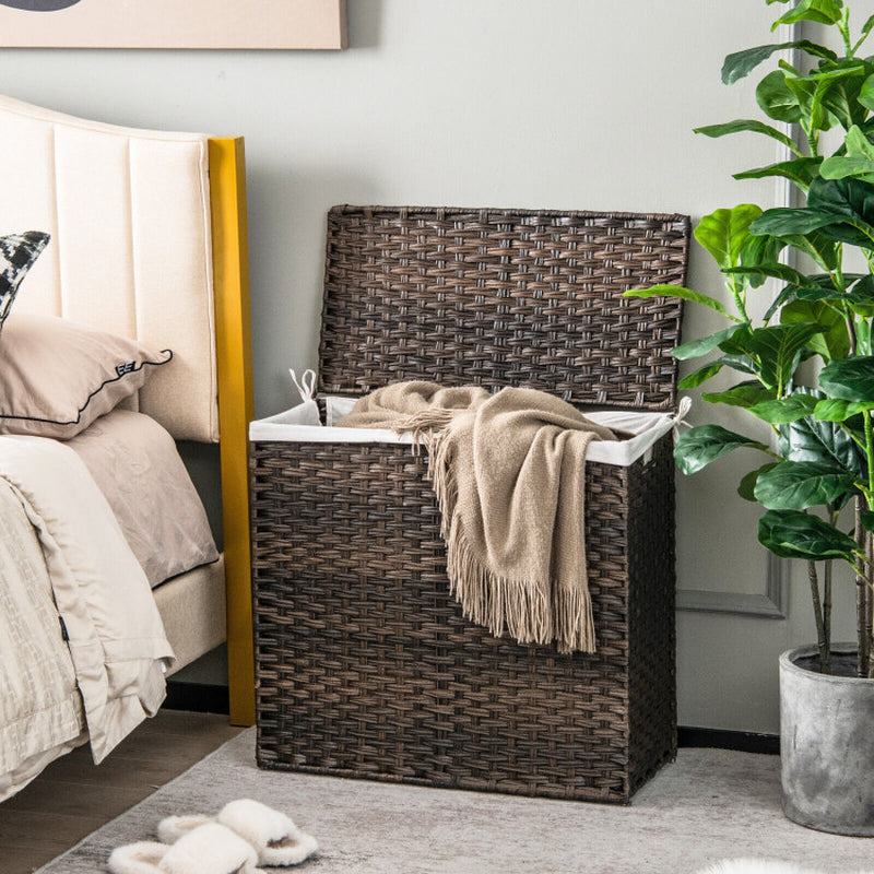 10L 3-Section Laundry Hamper with Liner Bag and Handle