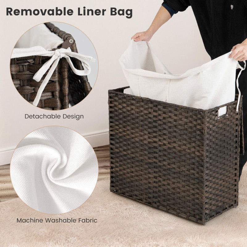 10L 3-Section Laundry Hamper with Liner Bag and Handle