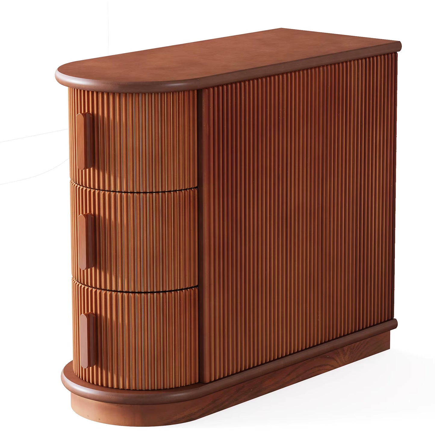 End Table round Solid Wood Sofa Bedside Narrow Bedroom Side Table Nightstand with Drawer