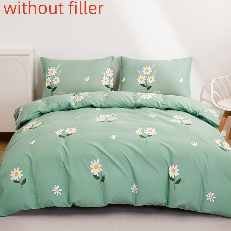 Daisy Print 3Piece Duvet Set Soft Comfortable