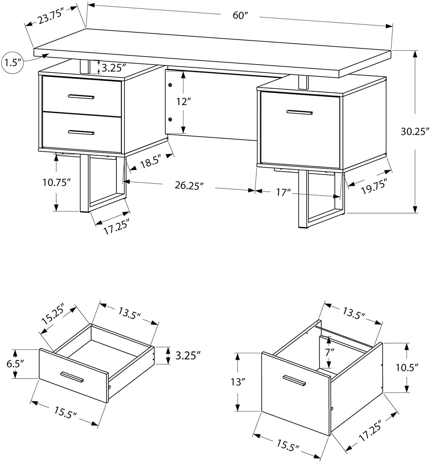 Modern White Desk for Small Spaces - Flexible & Affordable
